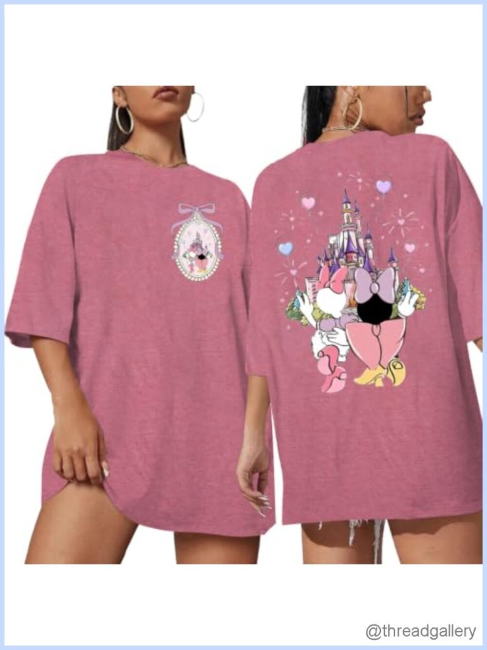 Oversized Castle Bow Graphic Tee Women's Magic Kingdom Vacation Shirt